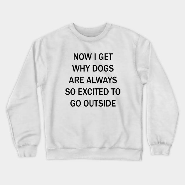 Now I Get Why Dogs Are Always Excited To Go Outside Crewneck Sweatshirt by lmohib